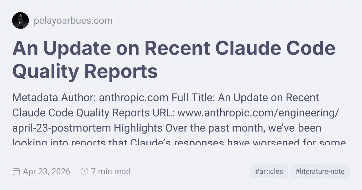 An Update on Recent Claude Code Quality Reports